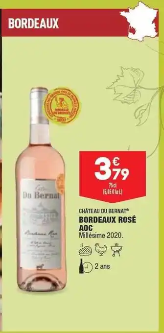 ALDI Château De Bernat Bordeaux Rosé Aoc Millésime 2020 offre