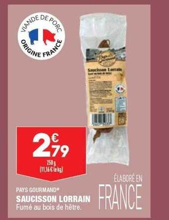 ALDI Pays Gourmand Saucisson Lorrain offre
