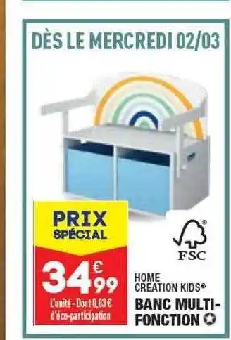 ALDI Home Creation Kids Banc Multifonction offre