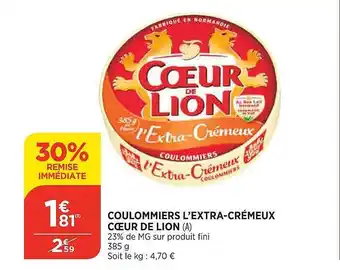Bi1 Coulommiers L'extra-crémeux Cœur De Lion offre