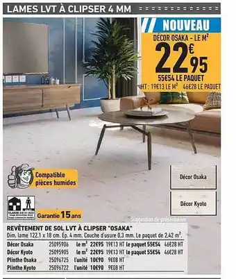 Brico Cash Revêtement De Sol Lvt à Clipser offre