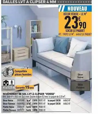 Brico Cash Revêtement De Sol Lvt à Clipser offre