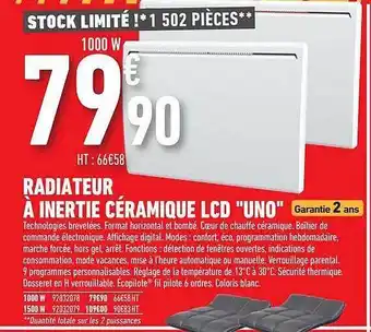 Brico Cash Radiateur à Inertie Céramique Lcd offre