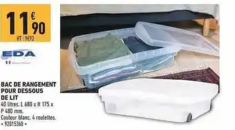 Brico Cash Eda Bac De Rangement Pour Dessous De Lit offre