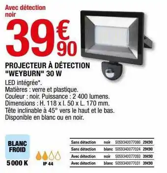 Brico Dépôt Projecteur à Détection offre