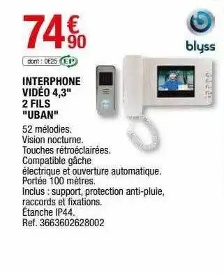Interphone Vidéo 4,3