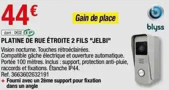 Brico Dépôt Platine De Rue étroite 2 Fils offre