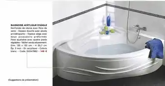 Bricomarché Baignoire Acrylique D'angle offre
