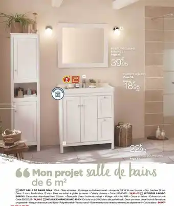 Bricomarché Spot Salle De Bains Opah, Mitigeur Lavabo Pondei, Meuble Charme Blanc 80 Cm offre