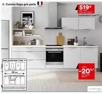 BUT Cuisine Saga Gris Perle Signature offre