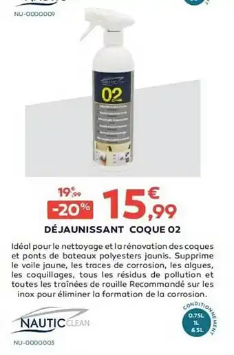 Déjaunissant Coque 02 Nautic Clean