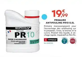 Cabesto Primaire Antifouling Pr10 0.5l Soromap offre