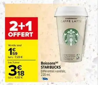 Carrefour Boissons Starbucks 2+1 Offert offre