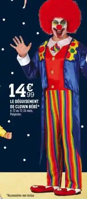 Centrakor Le Déguisement De Clown Bébé offre