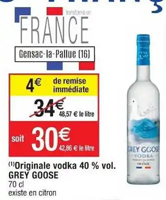 Cora x Carrefour Originale Vodka 40% Vol. Grey Goose offre