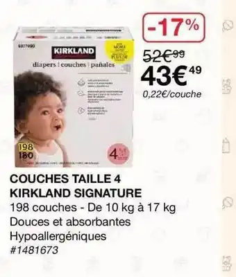 Costco Couches Taille 4 Kirkland Signature offre