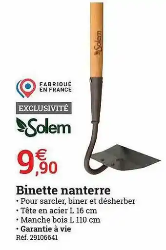 Binette Nanterre Solem