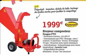 Espace emeraude Broyeur Composteur Dragon Pto Eurofarm offre