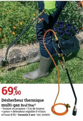 Espace emeraude Désherbeur Thermique Multi-gaz Brul'Star offre