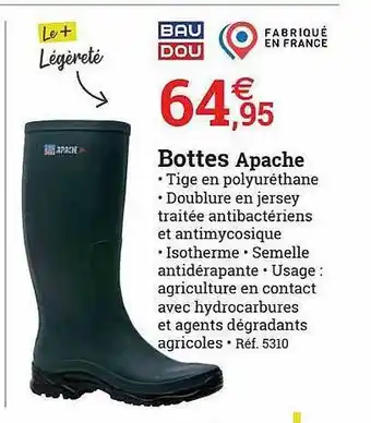 Espace emeraude Bottes Apache offre