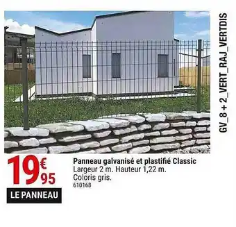 Gamm vert Panneau Galvanisé Et Plastifié Classic offre