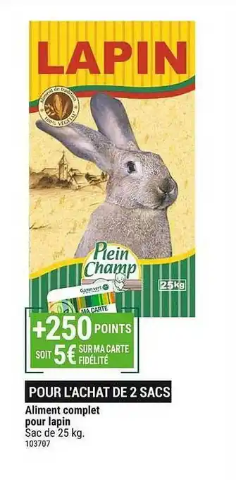 Gamm vert Aliment Complet Pour Lapin offre