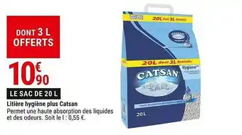 Gamm vert Litière Hygiène Plus Catsan offre