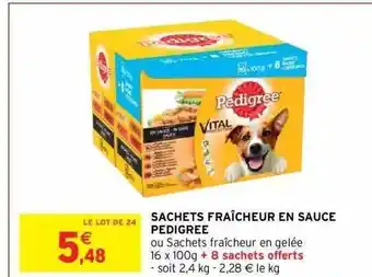 Intermarché Sachets Fraîcheur En Sauce Pedigree offre