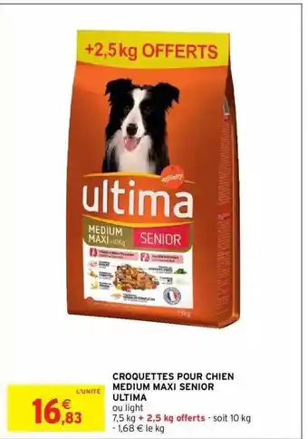 Intermarché Croquettes Pour Chien Medium Maxi Senior Ultima offre