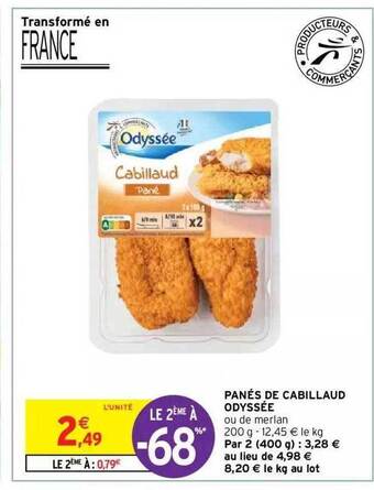 Intermarché Hyper Panés De Cabillaud Odyssée offre