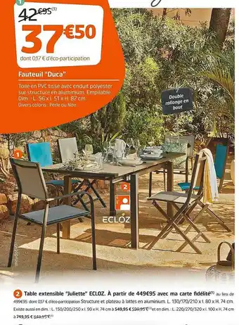 Jardiland Table Extensible offre