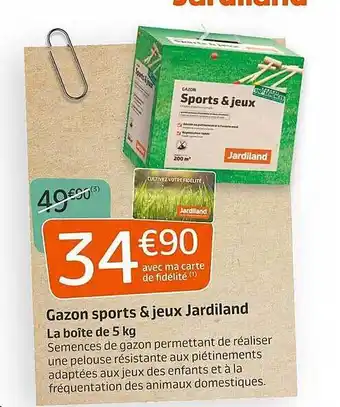 Jardiland Gazon Sports & Jeux Jardiland offre