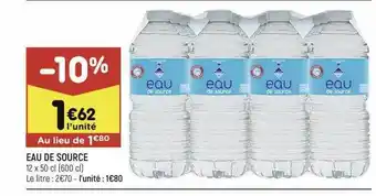 Leader Price Eau De Source offre