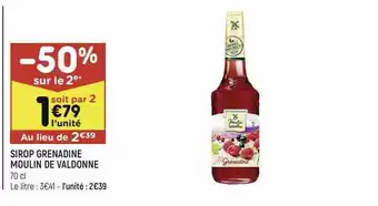 Leader Price Sirop Grenadine Moulin De Valdonne offre
