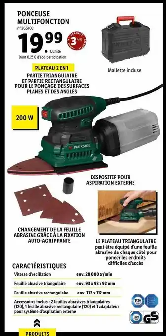 Lidl Ponceuse Multifonction offre