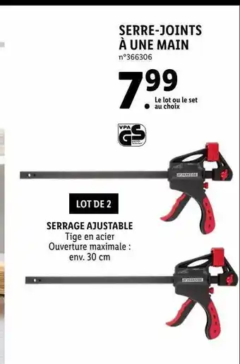 Lidl Serre-joints à Une Main offre