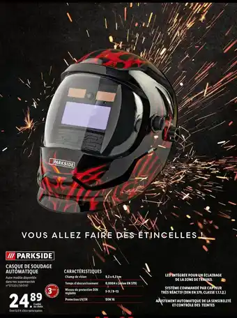 Lidl Casque De Soudage Automatique Parkside offre