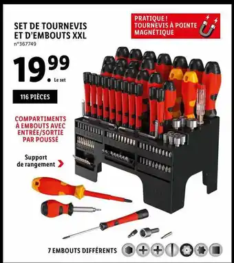 Lidl Set De Tournevis Et D'embouts Xxl offre