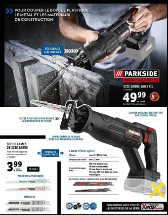 Lidl Set De Lames De Scie Sabre Parkside offre