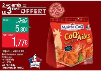 Match Coq'ailes Maître Coq offre