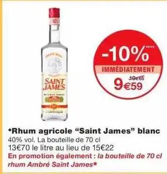 Monoprix Rhum Agricole offre