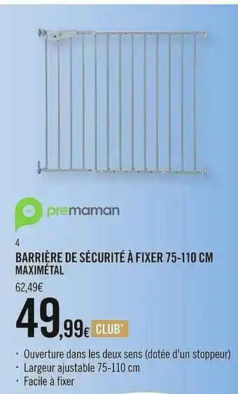 Barrière De Sécurité à Fixer 75-110 Cm Maximétal