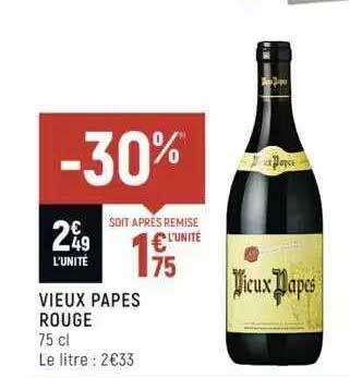 Spar Vieux Papes Rouge offre
