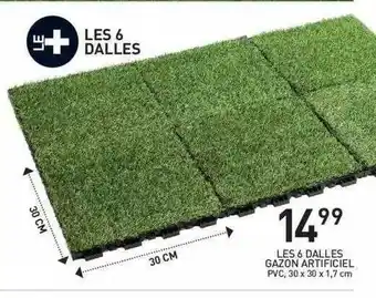 Stokomani Les 6 Dalles Gazon Artificiel Pvc offre