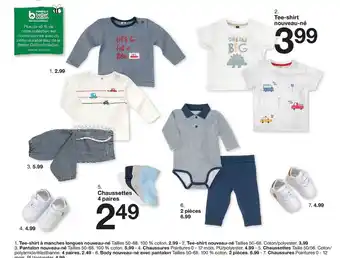 Zeeman Tee-shirt à Manches Longues Nouveau-né, Tee-shirt Nouveau-né, Pantalon Nouveau-né, Chaussures, Chaussettes, Body Nouveau-né A offre