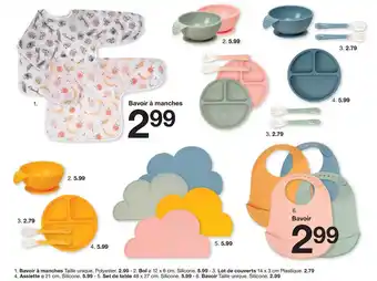 Zeeman Bavoir à Manches, Lot De Couverts, Assiette, Set De Table, Bavoir offre