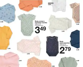 Zeeman Body Croisé à Manches Courtes, Body Sans Manches offre