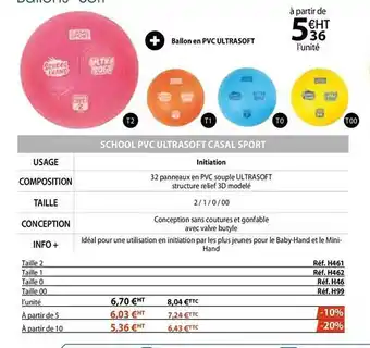 Casal Sport Ballon Soft offre