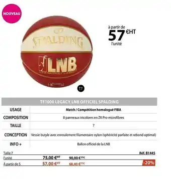 Tf1000 Legacy Lnb Officiel Spalding