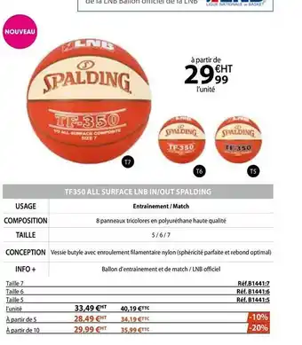 Casal Sport Tf350 All Surface Lnb In-out Spalding offre